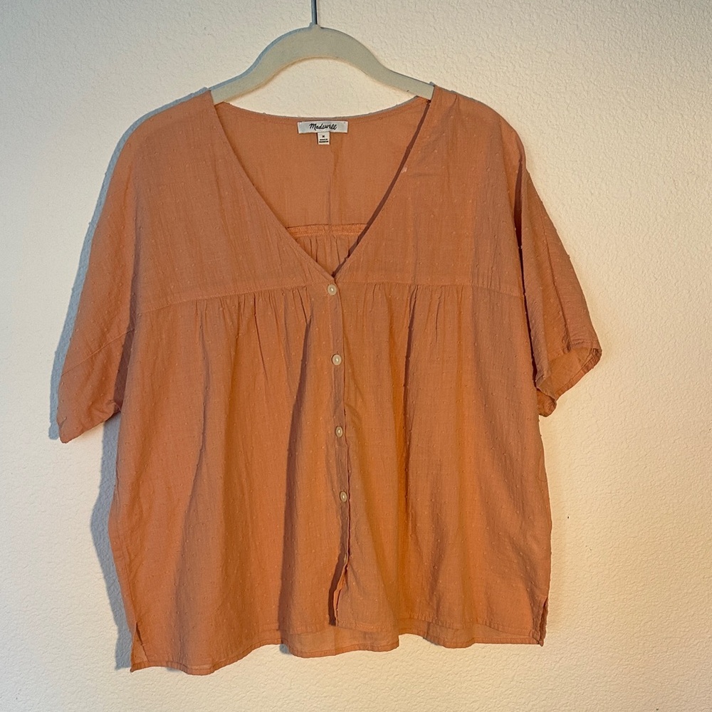 Madewell Terracotta Button-Up Blouse